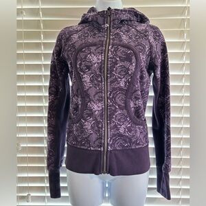 Lululemon Rare Purple/Lace/Rose Scuba Hoodie. GUC, Sz 6, ribbed arm panels